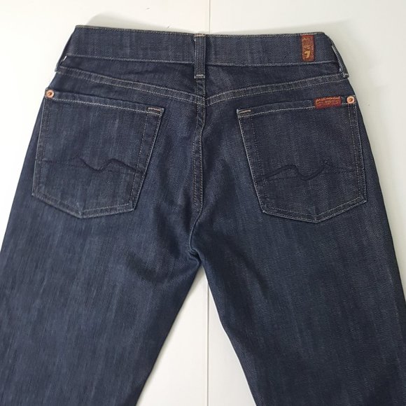 Women's 7 FOR ALL MANKIND Boot Cut Jeans Size 27 Blue - Picture 3 of 11